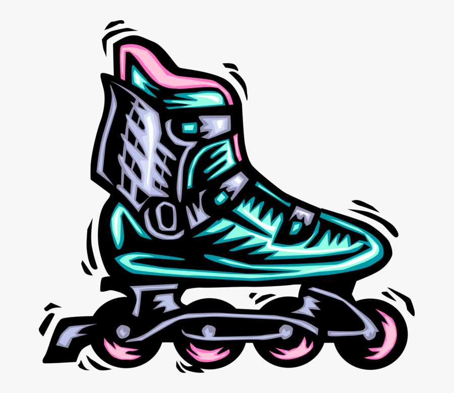 Vector Illustration Of Rollerblading Inline Rollerblade - Roller Blades