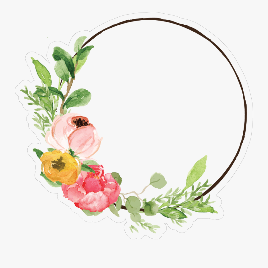 Simple Wreath Print & Cut File - Simple Floral Wreath Png, Transparent Clipart