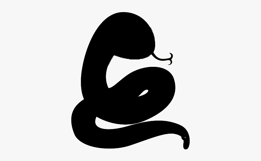 Snake Silhouette Black Drawing - Black Snake Cartoon Png, Transparent Clipart