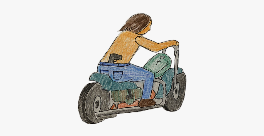 Man On Motorcycle With Pistol Tucked Into Pants - Tractor, Transparent Clipart