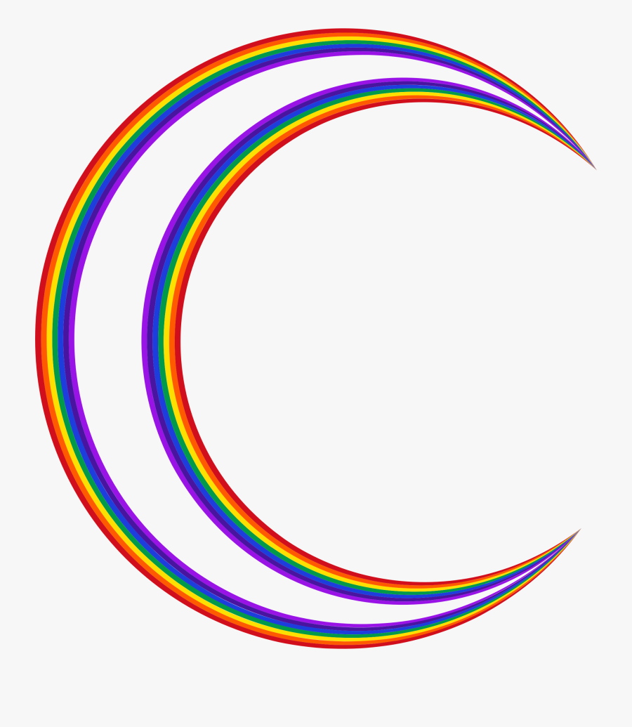 Crescent Moon Rainbow Clip Arts - Rainbow Crescent Moon Clipart, Transparent Clipart