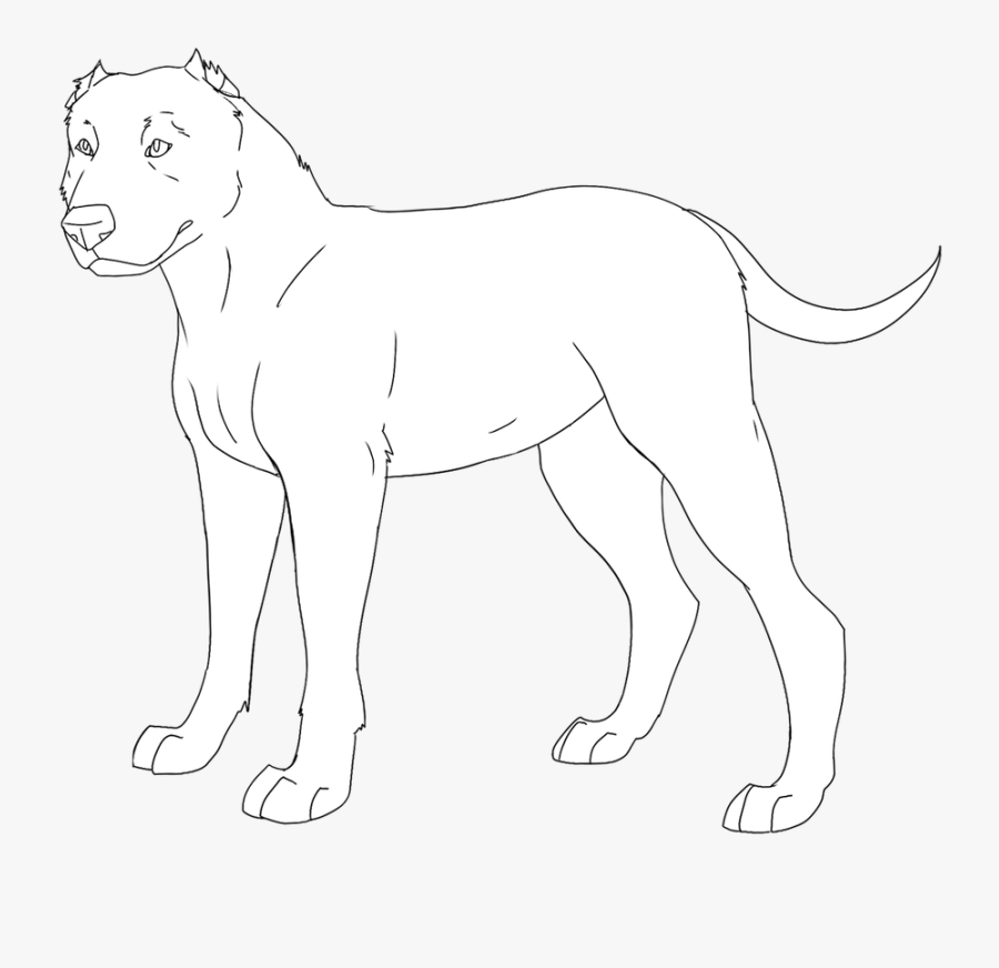 Lineart Of A Bully - Pit Bull, Transparent Clipart