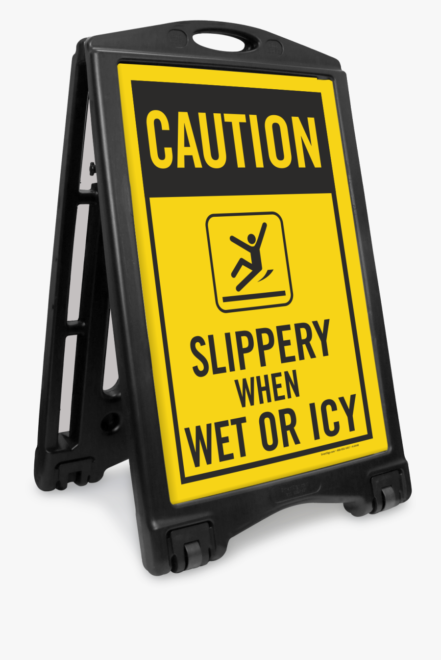 Slippery When Wet Or Icy Sidewalk Sign Kit - Sidewalk, Transparent Clipart