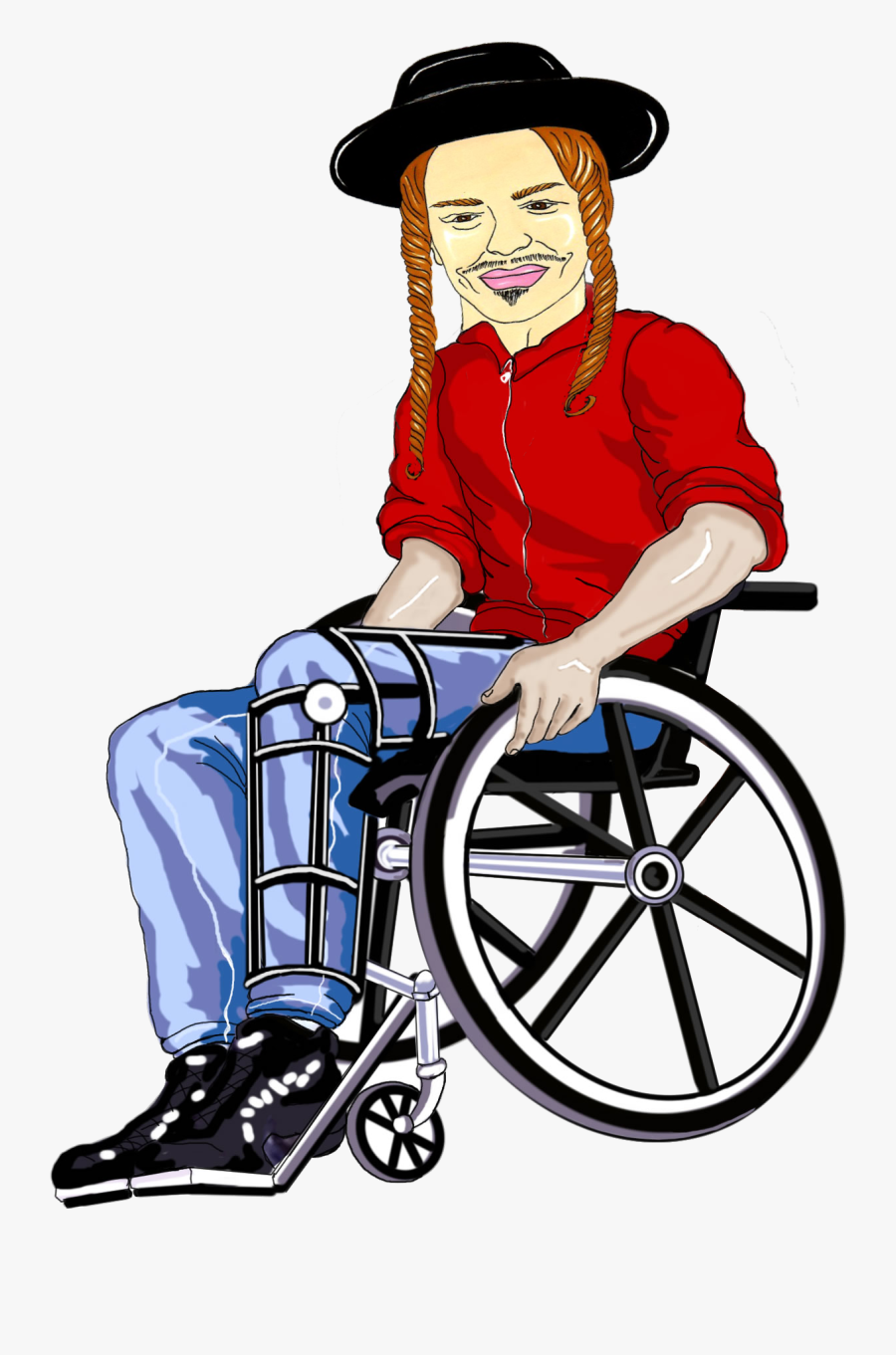 Orthodox Jew In A Wheel Chair - Jew In A Wheelchair, Transparent Clipart