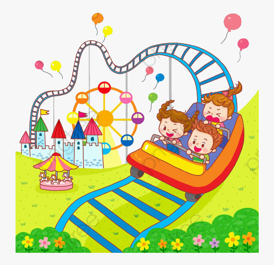 Roller Coaster Carousel Clipart Kids Illustration Transparent - Play Roller Coaster Clipart, Transparent Clipart