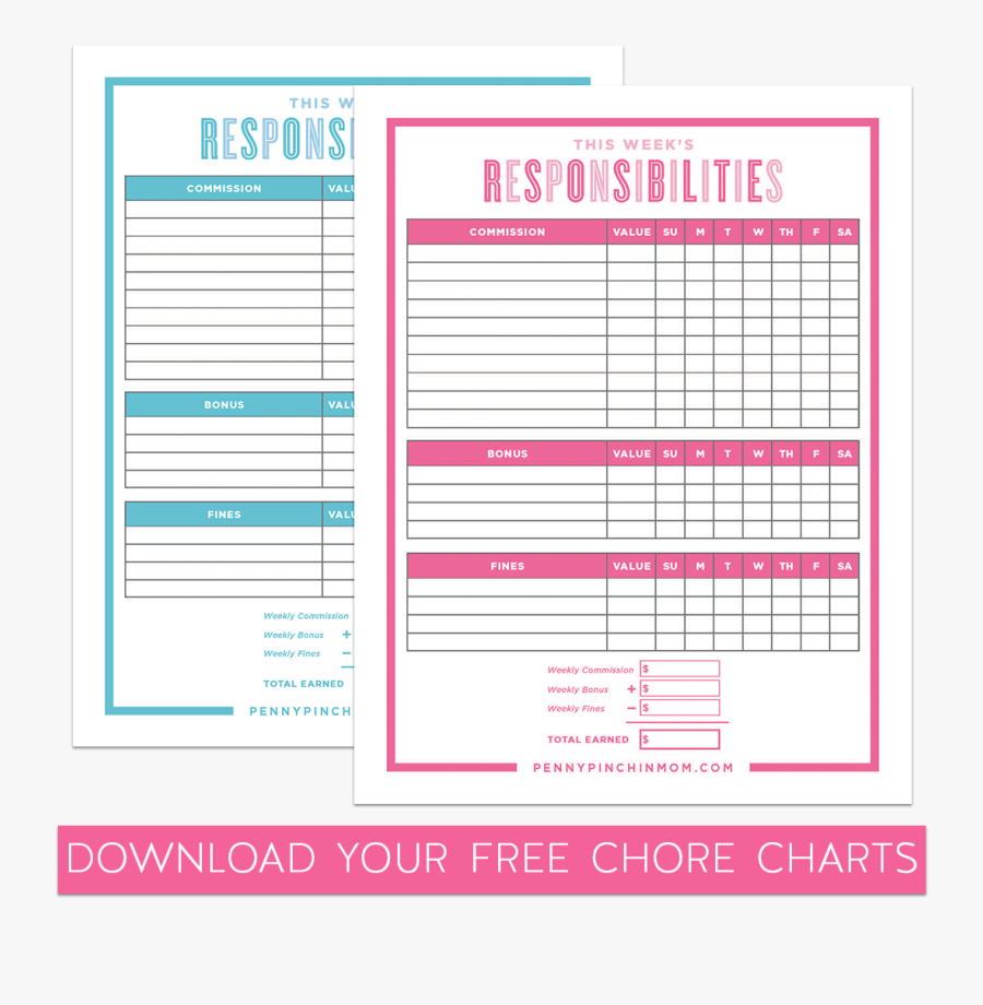 Chore Chart For Teens, Transparent Clipart