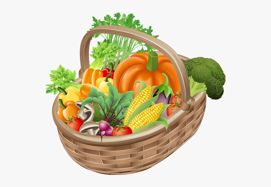 Fruits And Vegetables Basket Clipart, Transparent Clipart