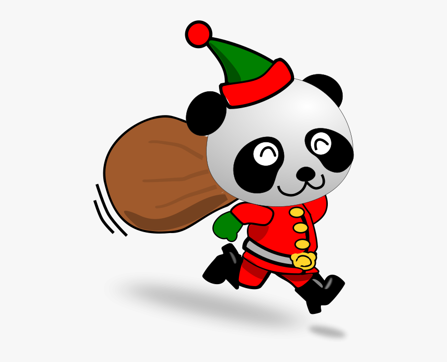 Santa Panda, Transparent Clipart