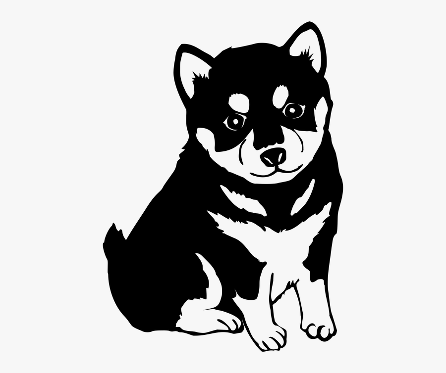 Transparent Cute Animal Png - Shiba Inu Dog Silhouette, Transparent Clipart