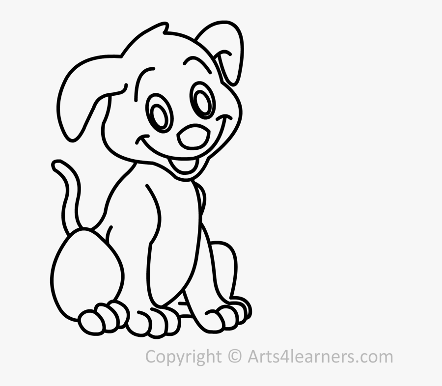 How To Draw A Puppy Arts4learners Clip Art Library - Cartoon, Transparent Clipart