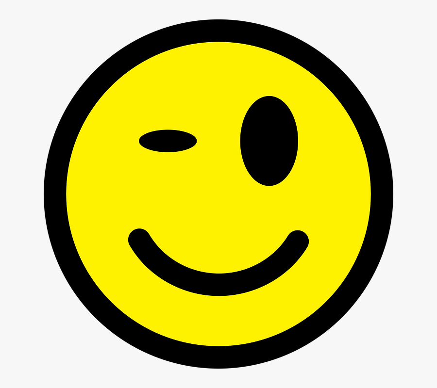 Smiley Face Clip Art Winking - Smile Emoji Dp For Whatsapp, Transparent Clipart