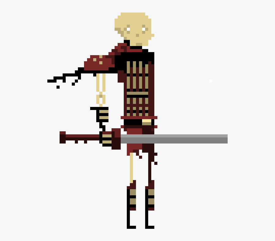 Skeleton Warrior Pixel Art, Transparent Clipart