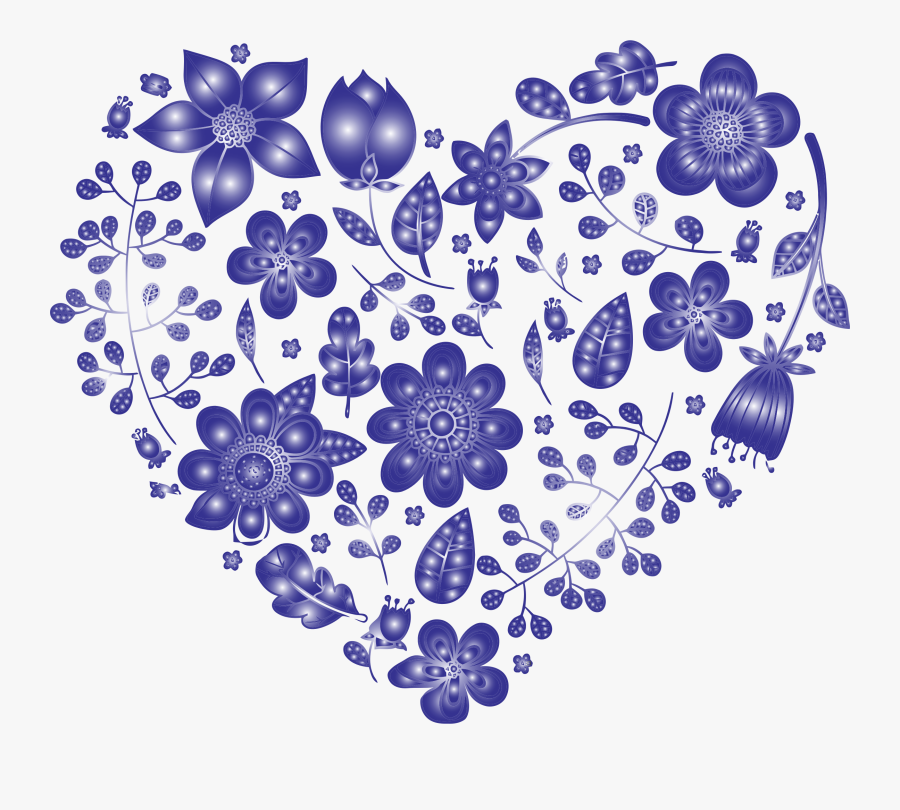 Clipart - Background Design Flower Heart, Transparent Clipart