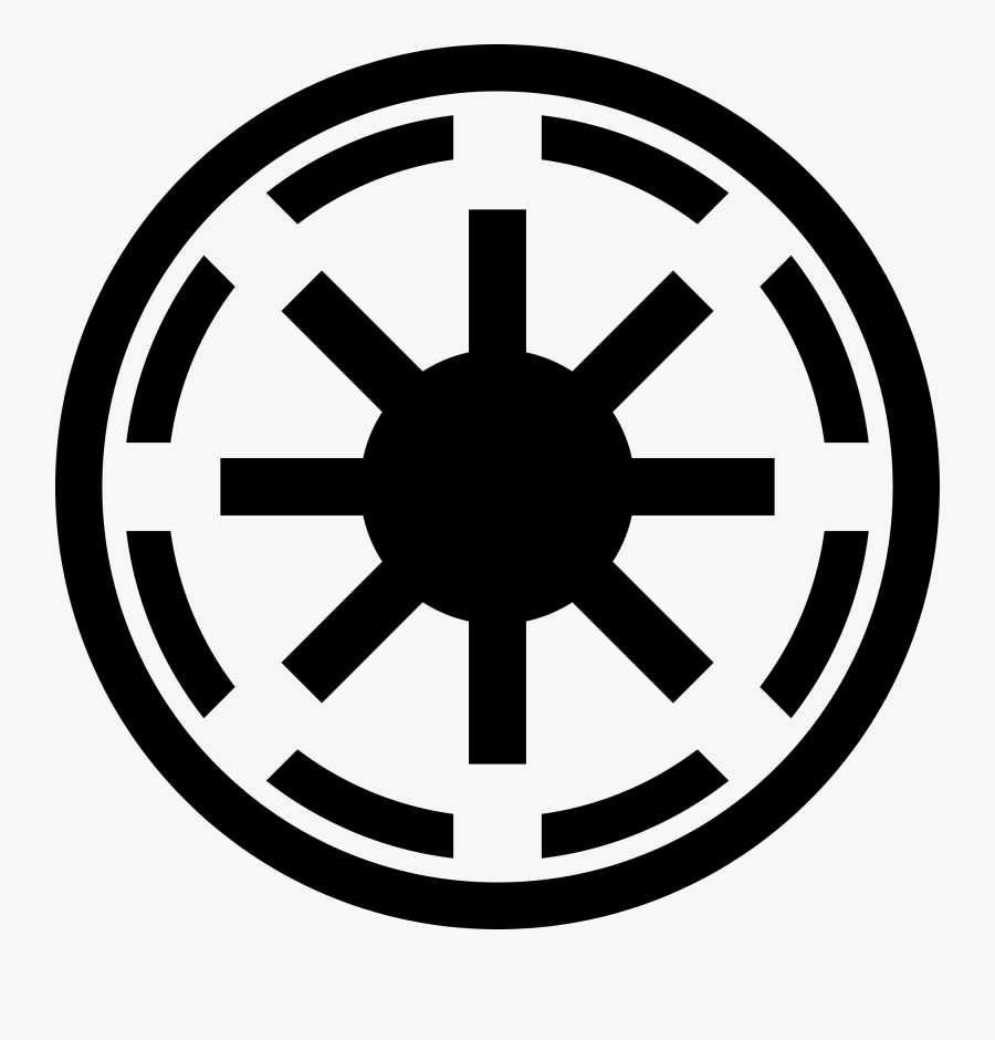 Clip Art Wikipedia Emblem Of The - Galactic Republic Symbol, Transparent Clipart