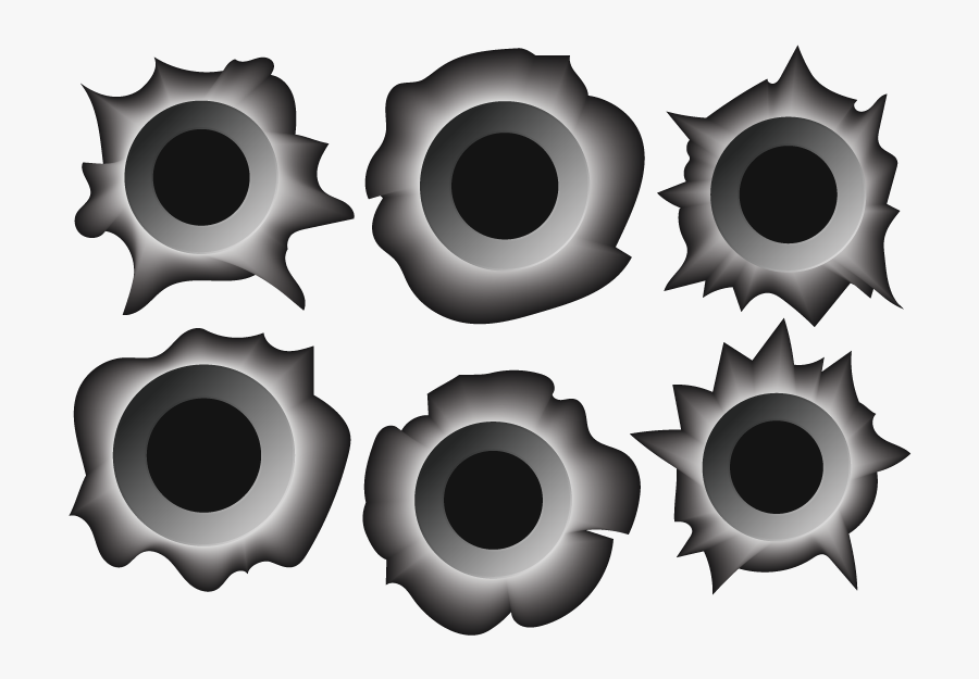 Bullet Hole Vector Art, Transparent Clipart
