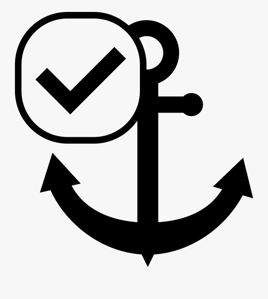 Ship Anchor Symbol With Check Mark - Anchor Vector Png, Transparent Clipart