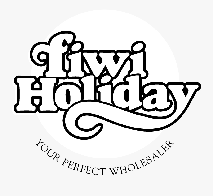 Fiwi Holiday Logo Black And White - Calligraphy, Transparent Clipart