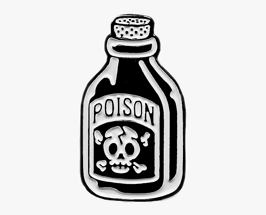 #poison #bottle #death #art #patch #patches #black - Drawing, Transparent Clipart