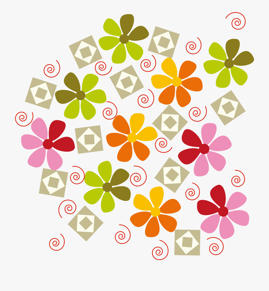 Clip Art Wallpaper Colorful Abstract Flower - Lively Background, Transparent Clipart
