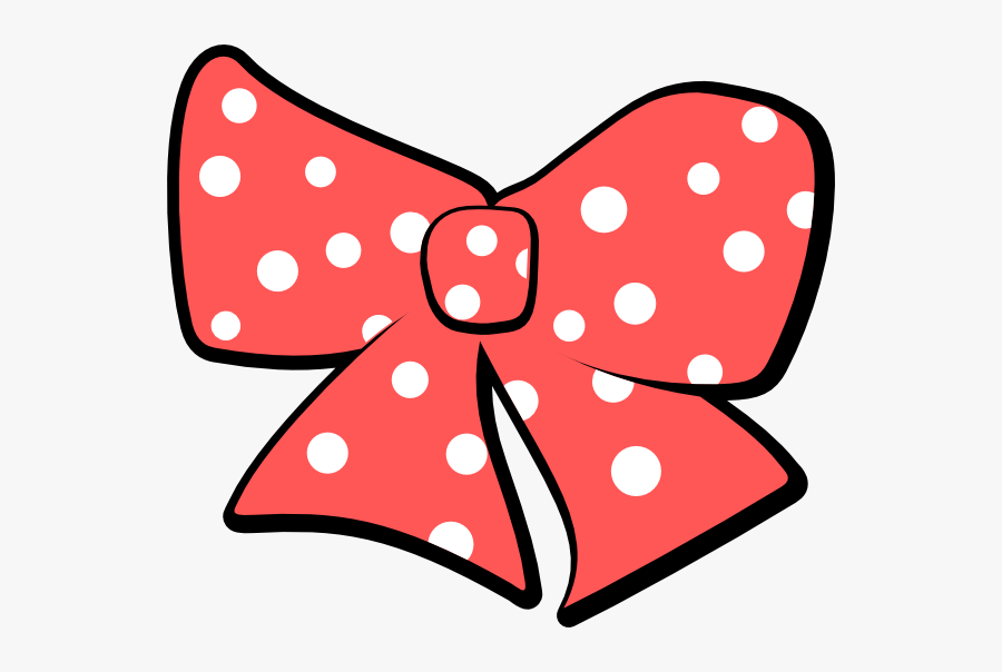 Bow With Polka Dots Clip Art At Clker - Minnie Mouse Ribbon Red, Transparent Clipart