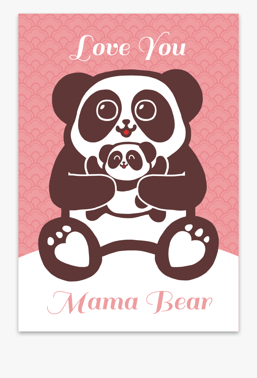 Hong Kong Gift Present Hk Themed Mothers Day Card - Love You Mama Bear, Transparent Clipart