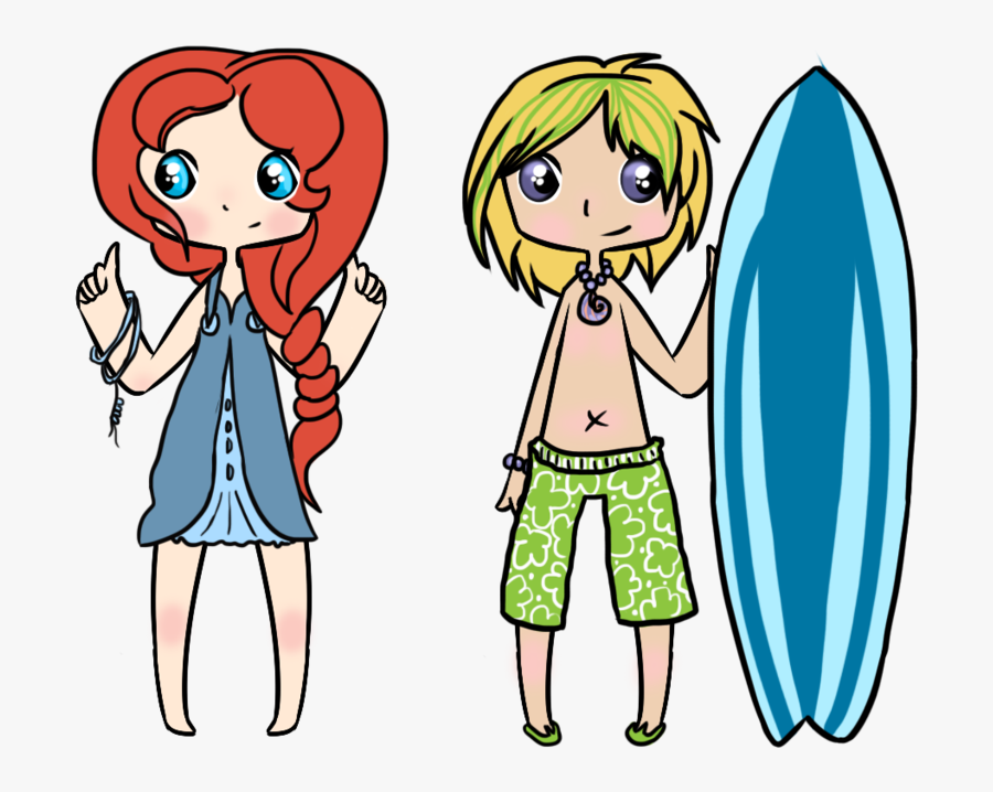 Hawaii Cartoon Surfer Girl Clip Art - Cartoon, Transparent Clipart