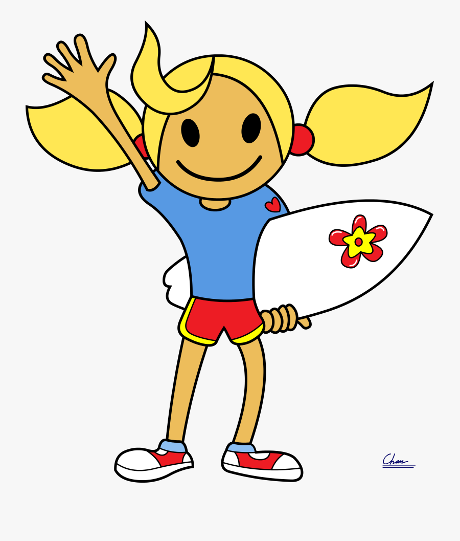 Surfer Girl From Summerland By Digbio - Surfer Girl Clip Art, Transparent Clipart