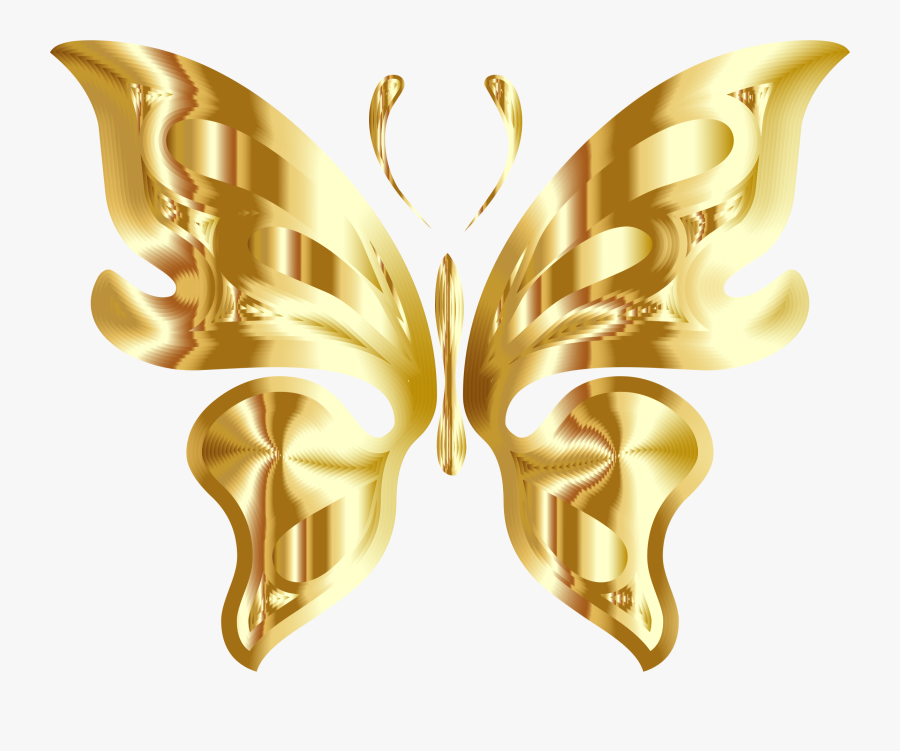 Metal Butterfly Png - Golden Butterfly Transparent Background, Transparent Clipart