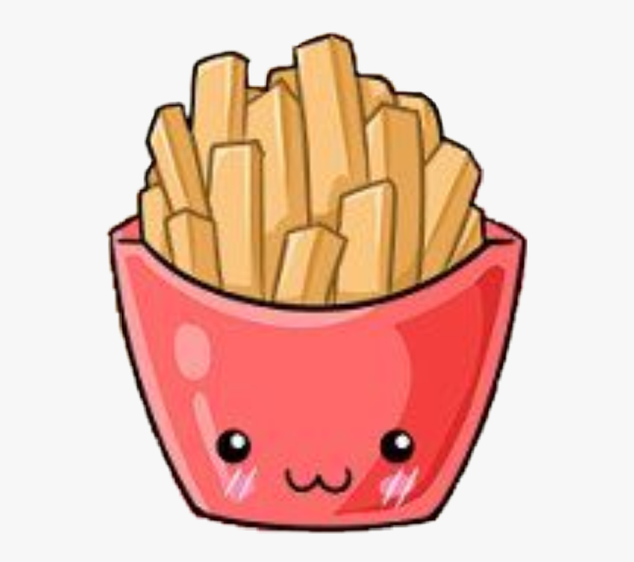 Kawaii French Fries, Transparent Clipart