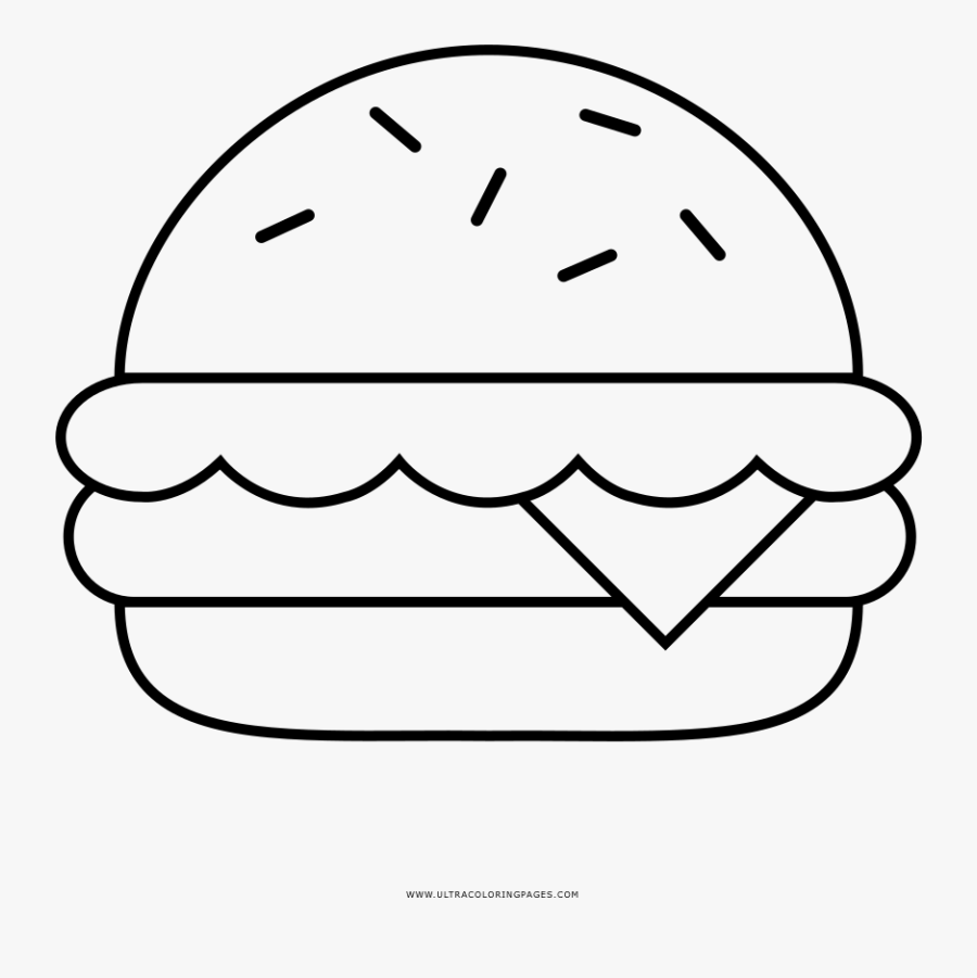 Cheeseburger Coloring Page - Hamburguesas Dibujos Para Colorear, Transparent Clipart