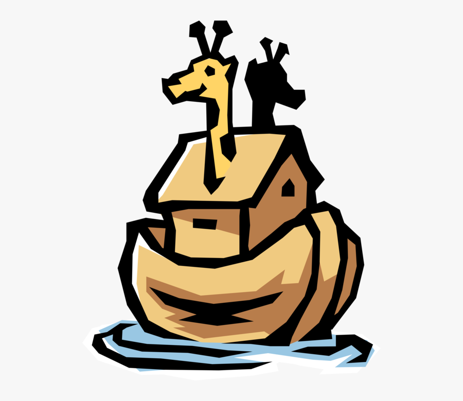 Vector Illustration Of Noah"s Ark From Genesis Flood - Noahs Ark Simple Clipart, Transparent Clipart