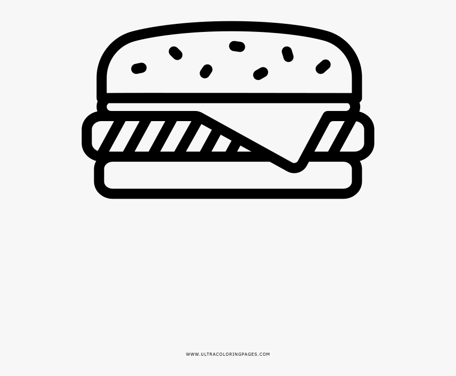 Cheeseburger Coloring Page - Colorear Dibujo Hamburguesa Png, Transparent Clipart