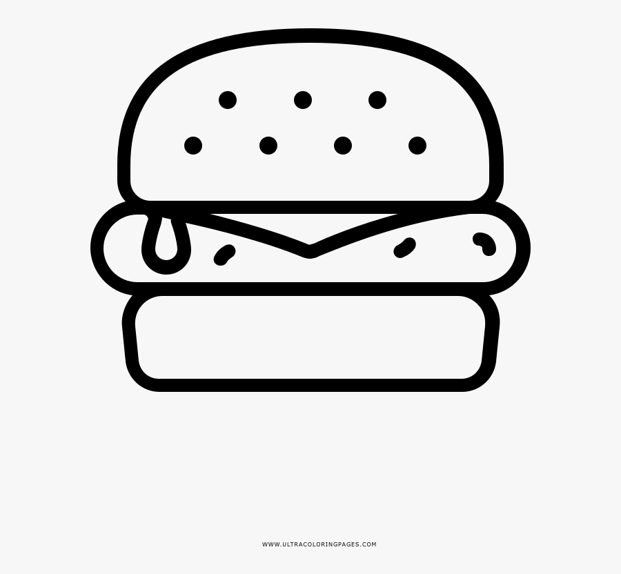 Cheeseburger Coloring Page - Hamburger, Transparent Clipart