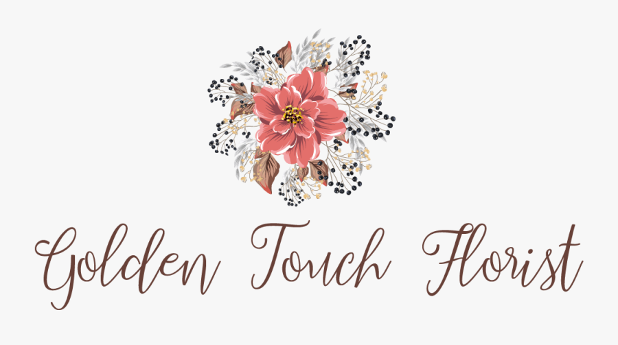 Golden Touch Flowers - Calligraphy, Transparent Clipart