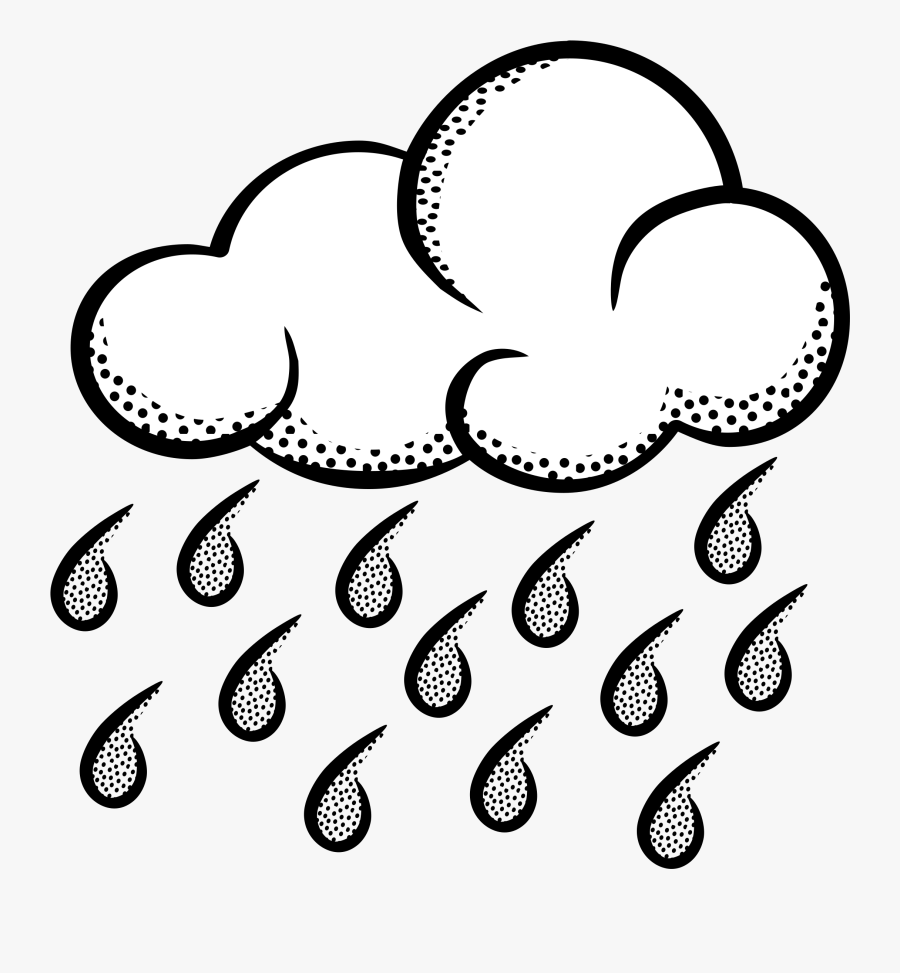 Rain Cloud Clipart Image Raincloud And Transparent - Rainy Weather Clipart Black And White, Transparent Clipart