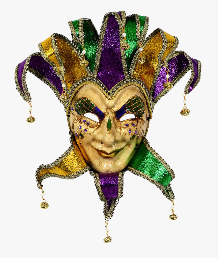 Mardi Orleans Venice Ball Carnival Masquerade Gras - Mardi Gras Jester Mask, Transparent Clipart