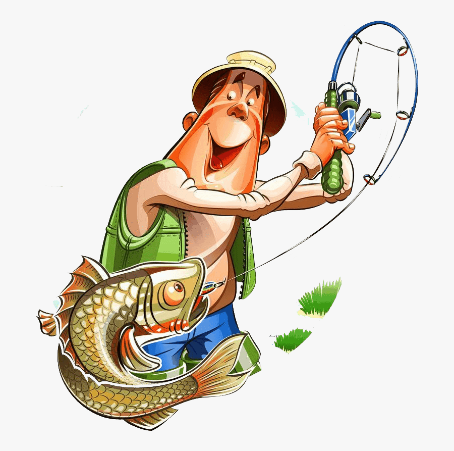Cartoon Fishing, Transparent Clipart