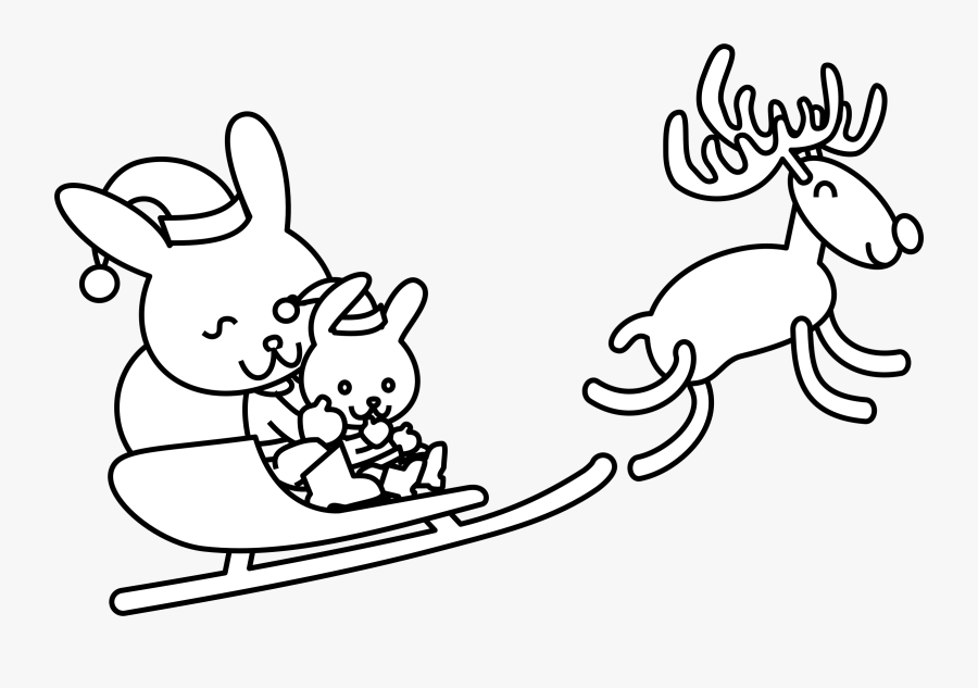 drawing clipart colouring page  christmas bunny coloring