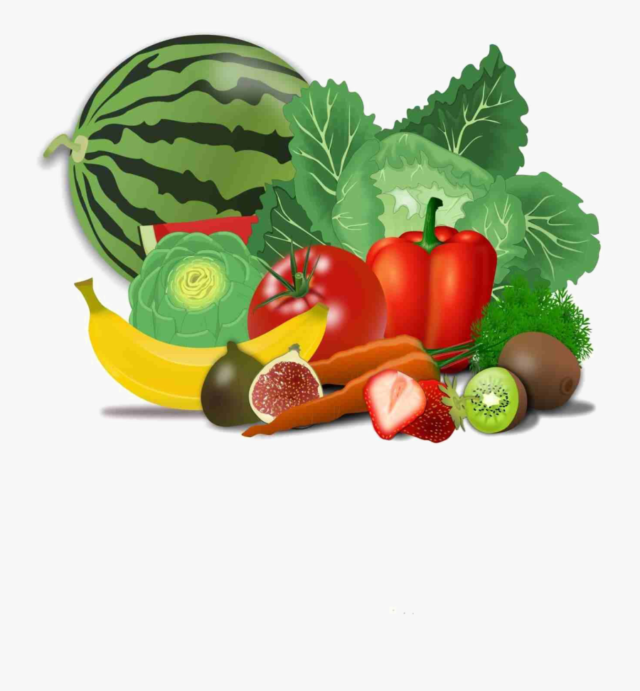 Fresh Healthy Food Transparent Png - Fruit And Vegetables Clip Art, Transparent Clipart