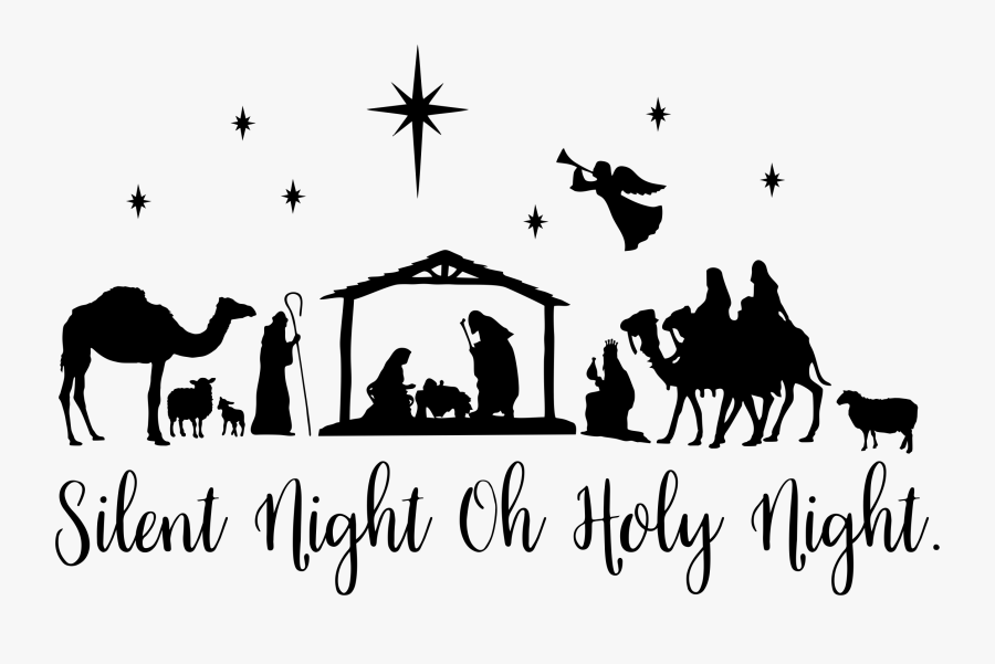 Camel,nativity Scene,camelid,arabian And White,illustration,art - Nativity Scene Silhouette Png, Transparent Clipart