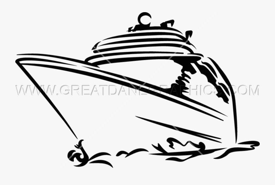 Cruise Ship Production Ready Artwork For T Shirt Printing - Clipart Cruise Ship Silhouette, Transparent Clipart
