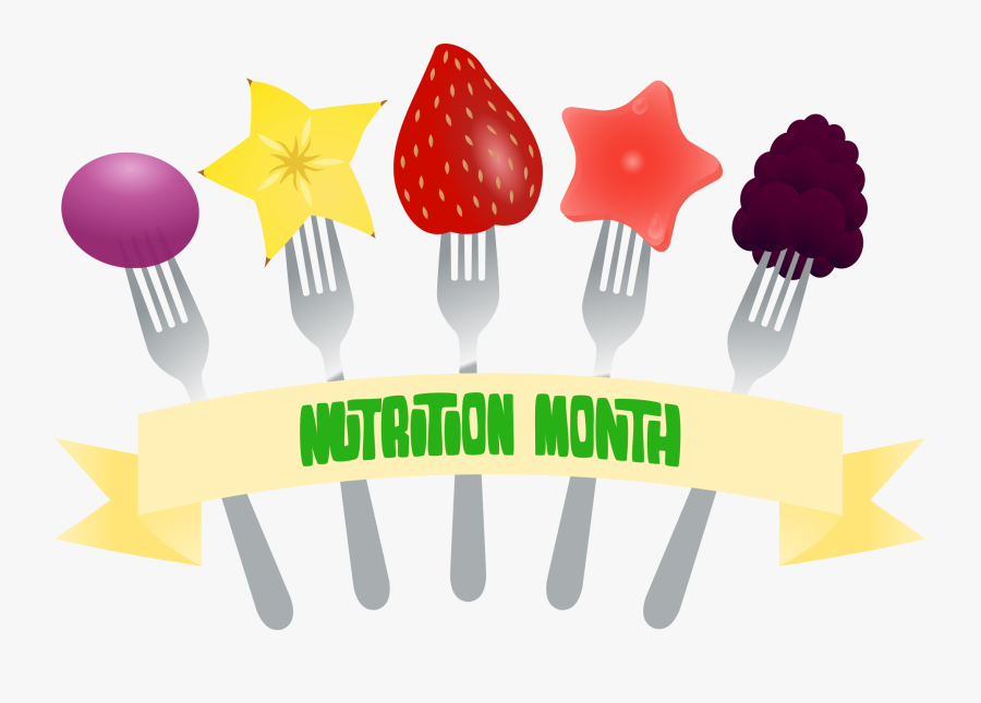 Healthy Food Clipart Banner - Clip Art Nutrition Month, Transparent Clipart