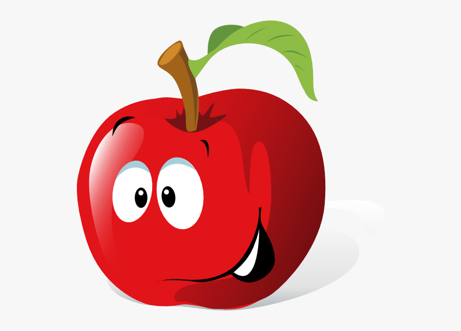 Apple Clipart Healthy Food - Cartoon Apple With Face, Transparent Clipart