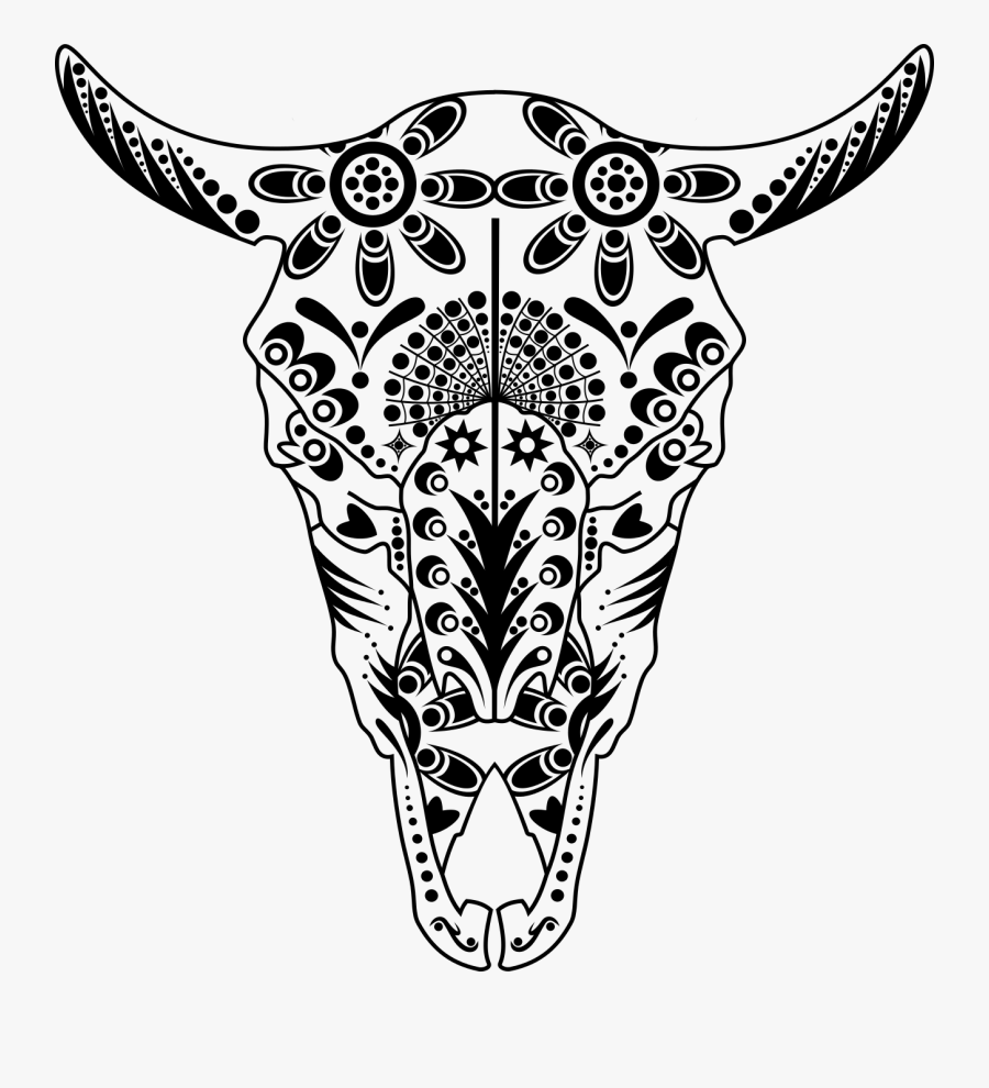 Longhorn Skull Drawing At Getdrawings - Cow Skull Coloring Pages, Transparent Clipart