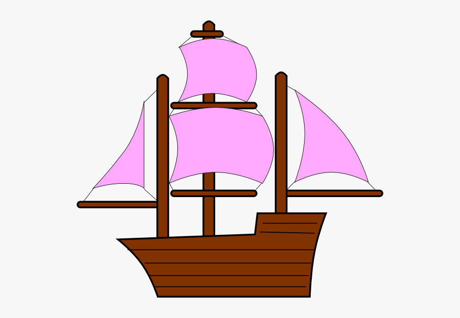 Pink Pirate Ship Clipart, Transparent Clipart