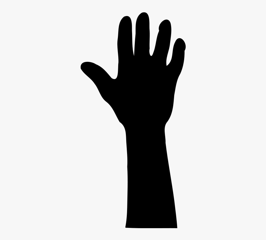 Raised Hand In Silhouette - Clip Art Hand Raised, Transparent Clipart