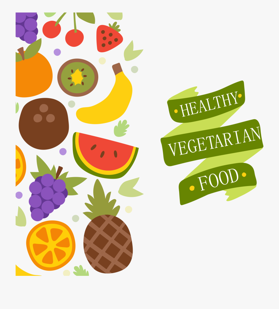 Vegetarian Cuisine Organic Food Health Food Fruit - Fruit Vector Background Hd, Transparent Clipart