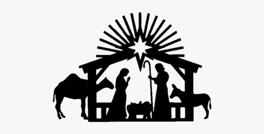Black & White Nativity, Transparent Clipart