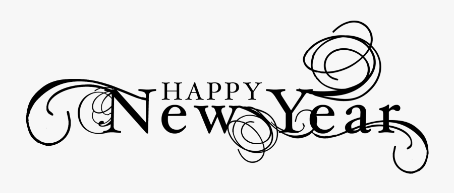 Happy New Year New Year 6 Black And White Clipart Clipart - Happy New Year Png, Transparent Clipart