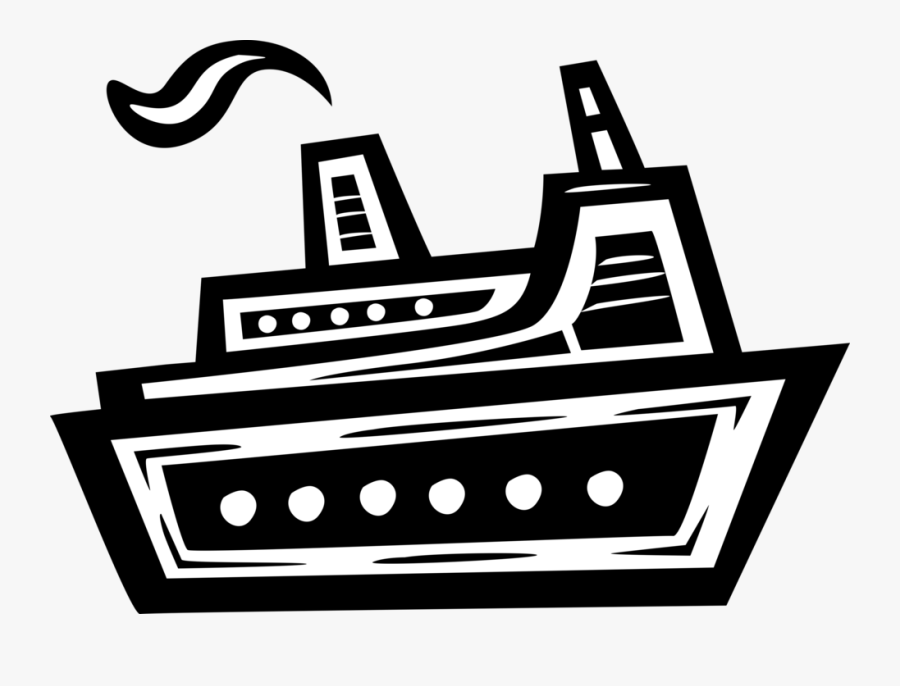 Transparent Cruise Ship Clipart Black And White, Transparent Clipart